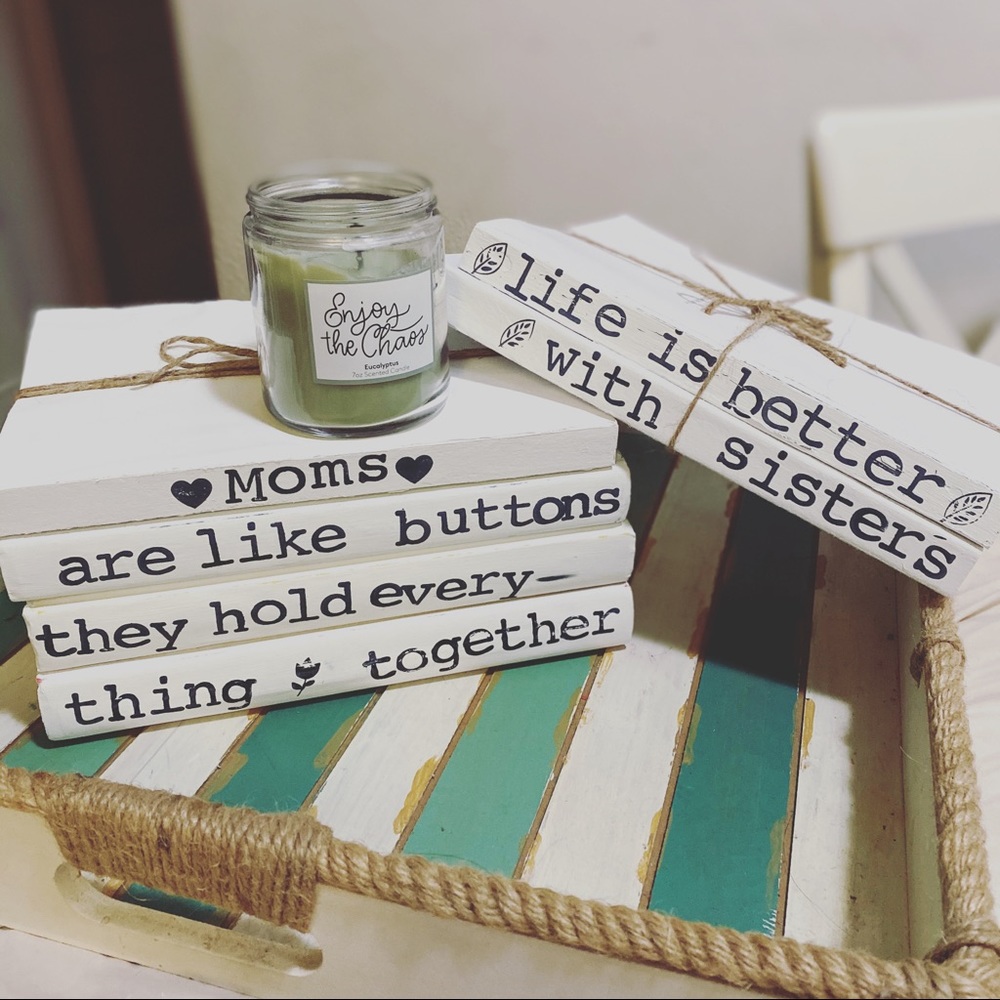 Hand painted stamped books